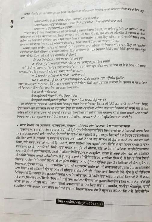 Literary Works of Varinder Walia